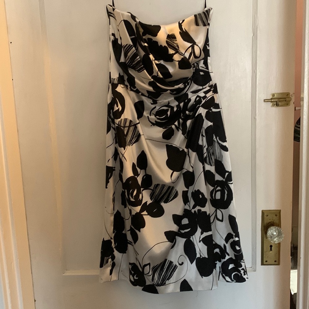 Black and white floral dress